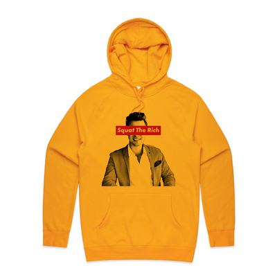 Squat The Rich Hoodie by Lonely Kids Club. All clothing from our T-shirts to our shorts and hoodies are ethically made, and printed packed and shipped from Sydney.
