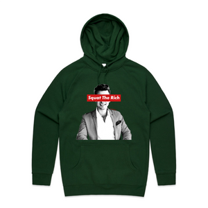 Squat The Rich Hoodie by Lonely Kids Club. All clothing from our T-shirts to our shorts and hoodies are ethically made, and printed packed and shipped from Sydney.