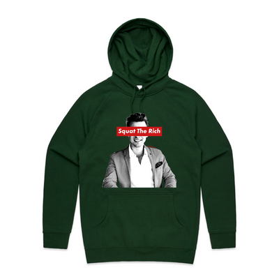 Squat The Rich Hoodie by Lonely Kids Club. All clothing from our T-shirts to our shorts and hoodies are ethically made, and printed packed and shipped from Sydney.