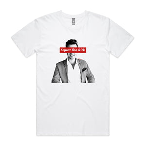 Squat The Rich Tee by Lonely Kids Club. All clothing from our T-shirts to our shorts and hoodies are ethically made, and printed packed and shipped from Sydney.