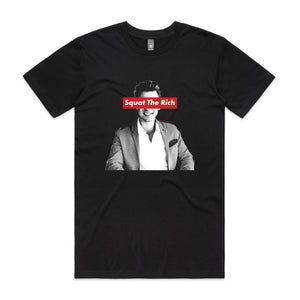 Squat The Rich Tee by Lonely Kids Club. All clothing from our T-shirts to our shorts and hoodies are ethically made, and printed packed and shipped from Sydney.