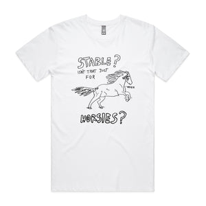 Stable Tee by Lonely Kids Club. All clothing from our T-shirts to our shorts and hoodies are ethically made, and printed packed and shipped from Sydney.