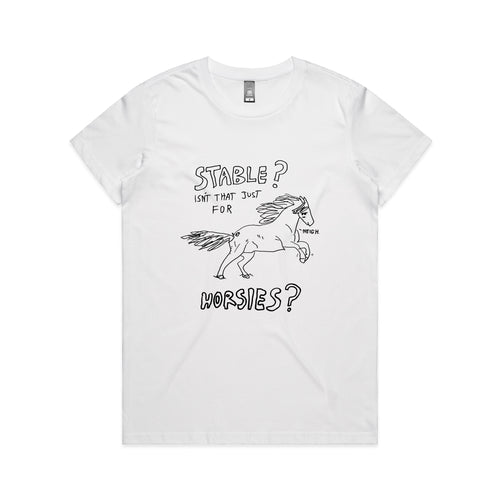Stable Tee by Lonely Kids Club. All clothing from our T-shirts to our shorts and hoodies are ethically made, and printed packed and shipped from Sydney.