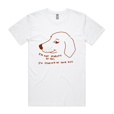 Staring At Your Dog Tee by Lonely Kids Club. All clothing from our T-shirts to our shorts and hoodies are ethically made, and printed packed and shipped from Sydney.