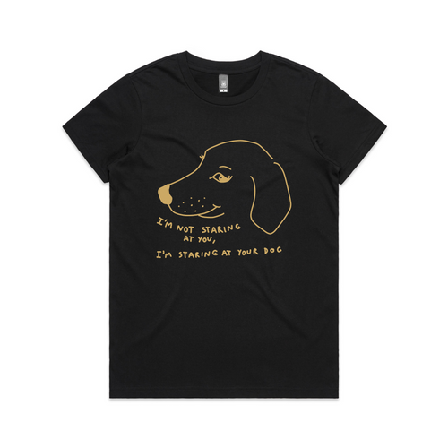 Staring At Your Dog Tee by Lonely Kids Club. All clothing from our T-shirts to our shorts and hoodies are ethically made, and printed packed and shipped from Sydney.