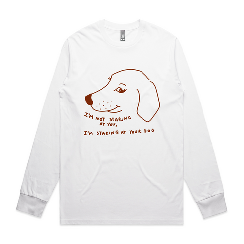 Staring At Your Dog Tee by Lonely Kids Club. All clothing from our T-shirts to our shorts and hoodies are ethically made, and printed packed and shipped from Sydney.