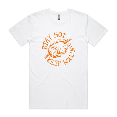 Stay Hot Tee by Lonely Kids Club. All clothing from our T-shirts to our shorts and hoodies are ethically made, and printed packed and shipped from Sydney.