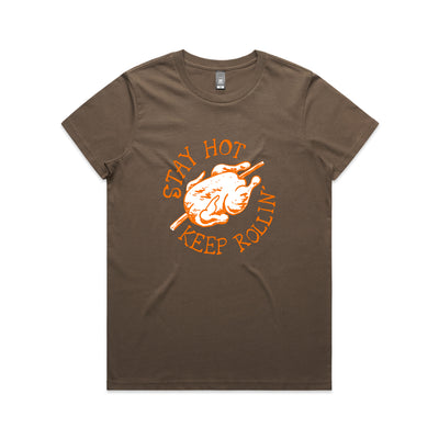 Stay Hot Tee by Lonely Kids Club. All clothing from our T-shirts to our shorts and hoodies are ethically made, and printed packed and shipped from Sydney.