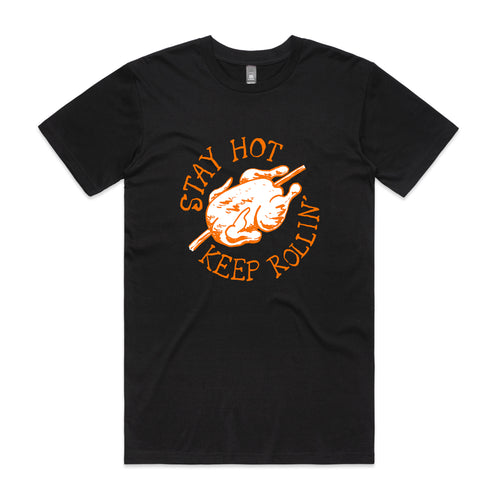 Stay Hot Tee by Lonely Kids Club. All clothing from our T-shirts to our shorts and hoodies are ethically made, and printed packed and shipped from Sydney.