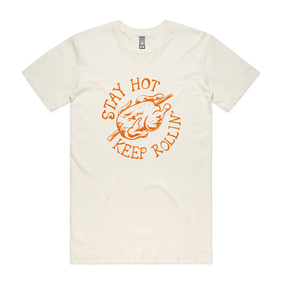Stay Hot Tee by Lonely Kids Club. All clothing from our T-shirts to our shorts and hoodies are ethically made, and printed packed and shipped from Sydney.