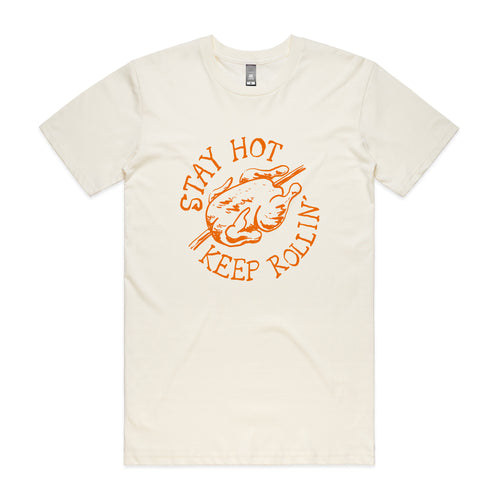 Stay Hot Tee by Lonely Kids Club. All clothing from our T-shirts to our shorts and hoodies are ethically made, and printed packed and shipped from Sydney.