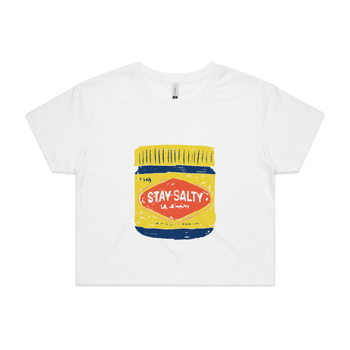 Stay Salty Tee by Lonely Kids Club. All clothing from our T-shirts to our shorts and hoodies are ethically made, and printed packed and shipped from Sydney.