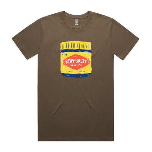 Stay Salty Tee by Lonely Kids Club. All clothing from our T-shirts to our shorts and hoodies are ethically made, and printed packed and shipped from Sydney.
