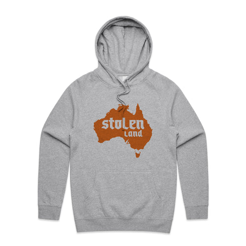 Stolen Land Charity Hoodie by Lonely Kids Club. All clothing from our T-shirts to our shorts and hoodies are ethically made, and printed packed and shipped from Sydney.