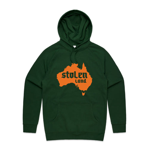 Stolen Land Charity Hoodie by Lonely Kids Club. All clothing from our T-shirts to our shorts and hoodies are ethically made, and printed packed and shipped from Sydney.