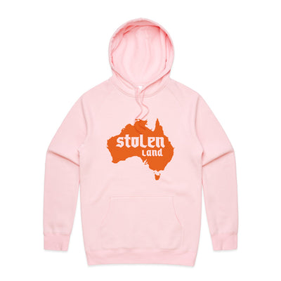 Stolen Land Charity Hoodie by Lonely Kids Club. All clothing from our T-shirts to our shorts and hoodies are ethically made, and printed packed and shipped from Sydney.