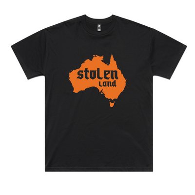 Stolen Land Oversized Charity Tee by Lonely Kids Club. All clothing from our T-shirts to our shorts and hoodies are ethically made, and printed packed and shipped from Sydney.