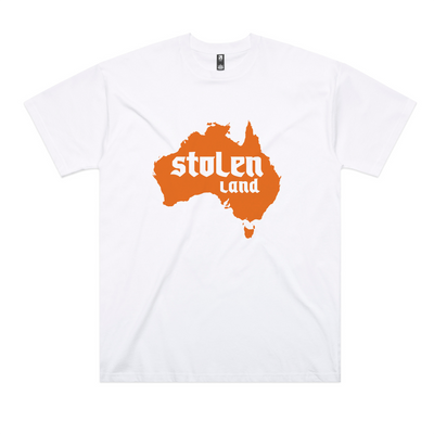 Stolen Land Oversized Charity Tee by Lonely Kids Club. All clothing from our T-shirts to our shorts and hoodies are ethically made, and printed packed and shipped from Sydney.