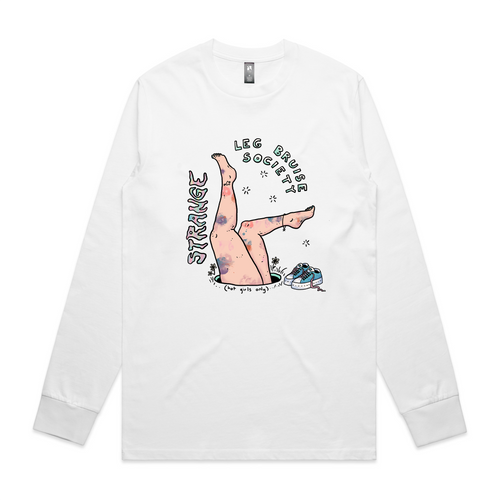 Leg Bruise (Hot Girls) Tee by Lonely Kids Club. All clothing from our T-shirts to our shorts and hoodies are ethically made, and printed packed and shipped from Sydney.