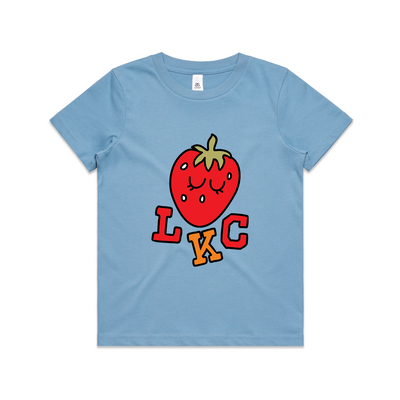 Strawberry Kids Tee by Lonely Kids Club. All clothing from our T-shirts to our shorts and hoodies are ethically made, and printed packed and shipped from Sydney.