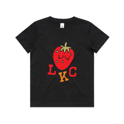 Strawberry Kids Tee by Lonely Kids Club. All clothing from our T-shirts to our shorts and hoodies are ethically made, and printed packed and shipped from Sydney.