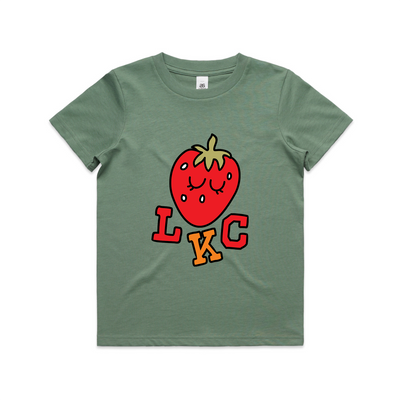 Strawberry Kids Tee by Lonely Kids Club. All clothing from our T-shirts to our shorts and hoodies are ethically made, and printed packed and shipped from Sydney.