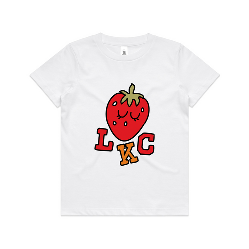 Strawberry Kids Tee by Lonely Kids Club. All clothing from our T-shirts to our shorts and hoodies are ethically made, and printed packed and shipped from Sydney.