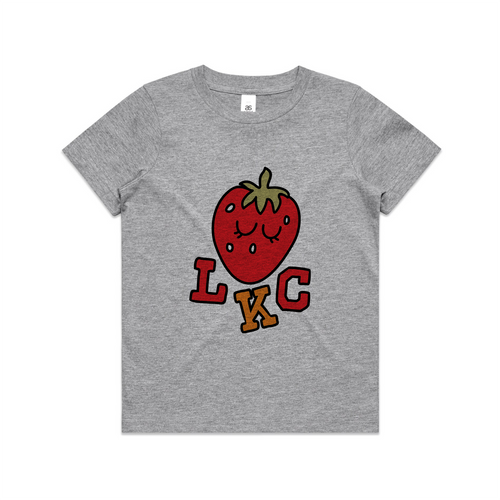 Strawberry Kids Tee by Lonely Kids Club. All clothing from our T-shirts to our shorts and hoodies are ethically made, and printed packed and shipped from Sydney.