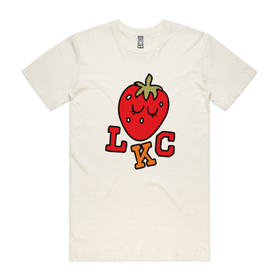 Strawberry Tee by Lonely Kids Club. All clothing from our T-shirts to our shorts and hoodies are ethically made, and printed packed and shipped from Sydney.