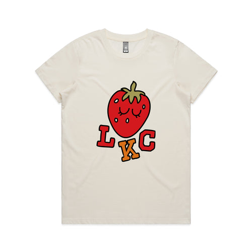 Strawberry Tee by Lonely Kids Club. All clothing from our T-shirts to our shorts and hoodies are ethically made, and printed packed and shipped from Sydney.
