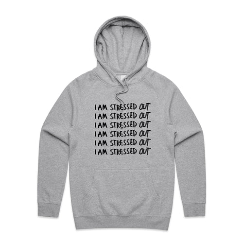 Stressed Out Hoodie by Lonely Kids Club. All clothing from our T-shirts to our shorts and hoodies are ethically made, and printed packed and shipped from Sydney.