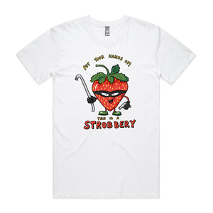 Strobbery Tee by Lonely Kids Club. All clothing from our T-shirts to our shorts and hoodies are ethically made, and printed packed and shipped from Sydney.