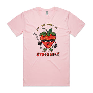 Strobbery Tee by Lonely Kids Club. All clothing from our T-shirts to our shorts and hoodies are ethically made, and printed packed and shipped from Sydney.