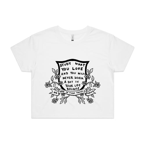 Study What You Love Tee by Lonely Kids Club. All clothing from our T-shirts to our shorts and hoodies are ethically made, and printed packed and shipped from Sydney.