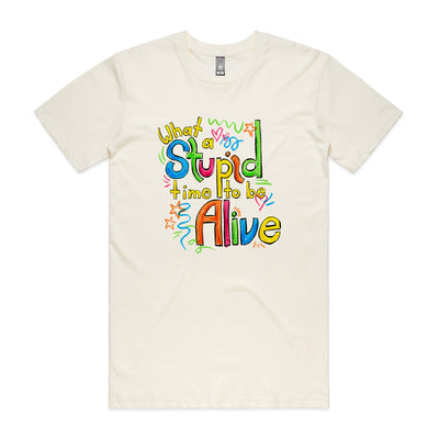 Stupid Time Tee by Lonely Kids Club. All clothing from our T-shirts to our shorts and hoodies are ethically made, and printed packed and shipped from Sydney.