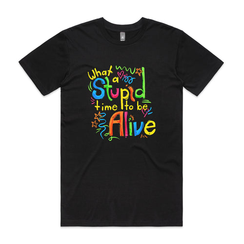 Stupid Time Tee by Lonely Kids Club. All clothing from our T-shirts to our shorts and hoodies are ethically made, and printed packed and shipped from Sydney.