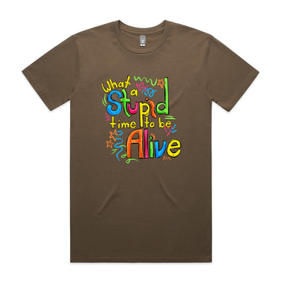 Stupid Time Tee by Lonely Kids Club. All clothing from our T-shirts to our shorts and hoodies are ethically made, and printed packed and shipped from Sydney.