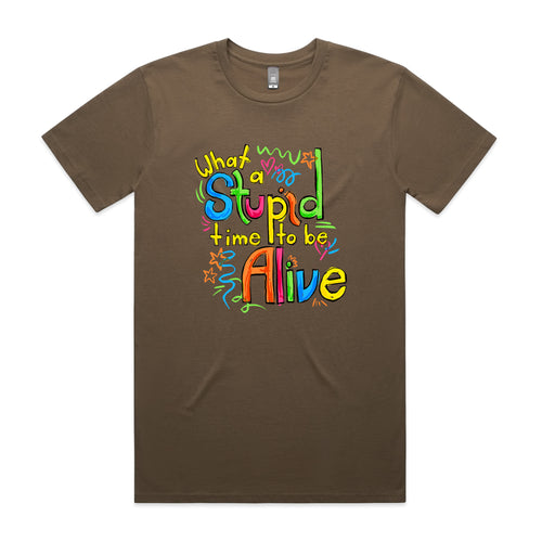 Stupid Time Tee by Lonely Kids Club. All clothing from our T-shirts to our shorts and hoodies are ethically made, and printed packed and shipped from Sydney.