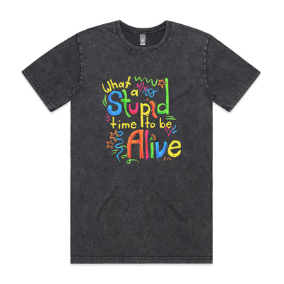 Stupid Time Tee by Lonely Kids Club. All clothing from our T-shirts to our shorts and hoodies are ethically made, and printed packed and shipped from Sydney.