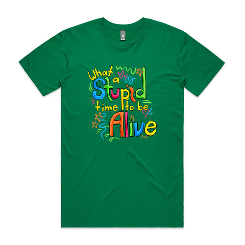Stupid Time Tee by Lonely Kids Club. All clothing from our T-shirts to our shorts and hoodies are ethically made, and printed packed and shipped from Sydney.