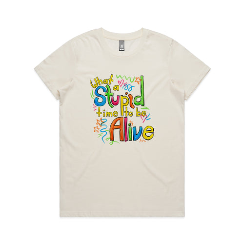 Stupid Time Tee by Lonely Kids Club. All clothing from our T-shirts to our shorts and hoodies are ethically made, and printed packed and shipped from Sydney.