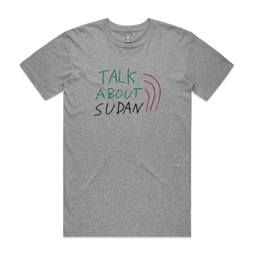 Talk About Sudan Charity Tee by Lonely Kids Club. All clothing from our T-shirts to our shorts and hoodies are ethically made, and printed packed and shipped from Sydney.