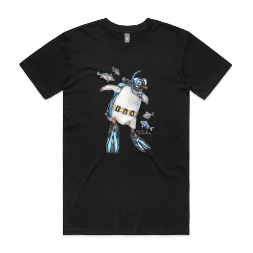 Sullivan The Scuba Diver Tee by Lonely Kids Club. All clothing from our T-shirts to our shorts and hoodies are ethically made, and printed packed and shipped from Sydney.