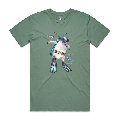 Sullivan The Scuba Diver Tee by Lonely Kids Club. All clothing from our T-shirts to our shorts and hoodies are ethically made, and printed packed and shipped from Sydney.