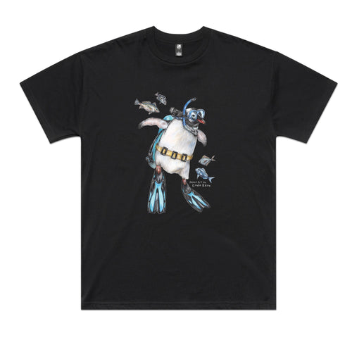 Sullivan The Scuba Diver Tee by Lonely Kids Club. All clothing from our T-shirts to our shorts and hoodies are ethically made, and printed packed and shipped from Sydney.