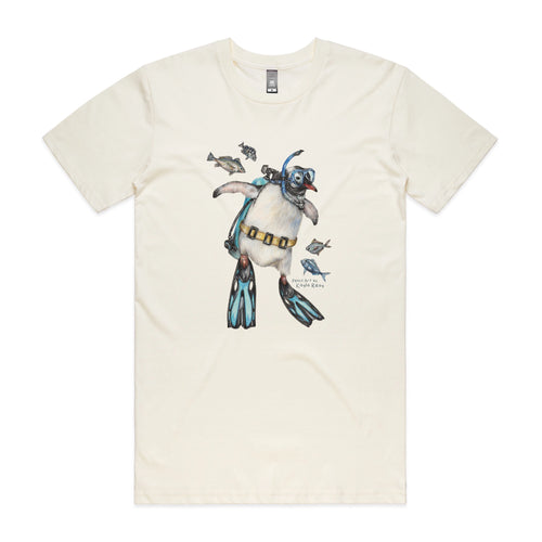 Sullivan The Scuba Diver Tee by Lonely Kids Club. All clothing from our T-shirts to our shorts and hoodies are ethically made, and printed packed and shipped from Sydney.