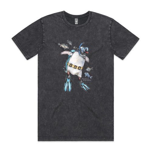 Sullivan The Scuba Diver Tee by Lonely Kids Club. All clothing from our T-shirts to our shorts and hoodies are ethically made, and printed packed and shipped from Sydney.