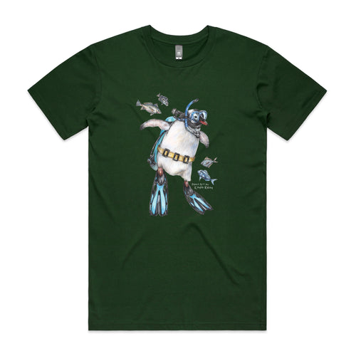 Sullivan The Scuba Diver Tee by Lonely Kids Club. All clothing from our T-shirts to our shorts and hoodies are ethically made, and printed packed and shipped from Sydney.