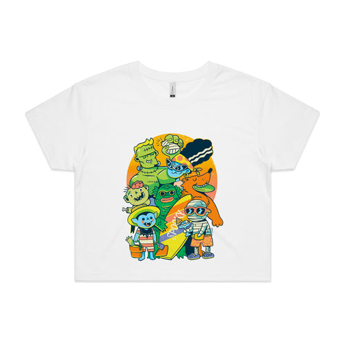 Summer Monsters Tee by Lonely Kids Club. All clothing from our T-shirts to our shorts and hoodies are ethically made, and printed packed and shipped from Sydney.