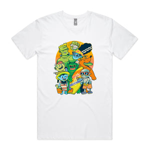 Summer Monsters Tee by Lonely Kids Club. All clothing from our T-shirts to our shorts and hoodies are ethically made, and printed packed and shipped from Sydney.